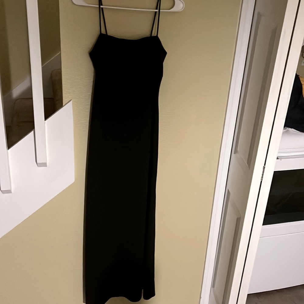 Arianna by Teresa Page black open back long dress